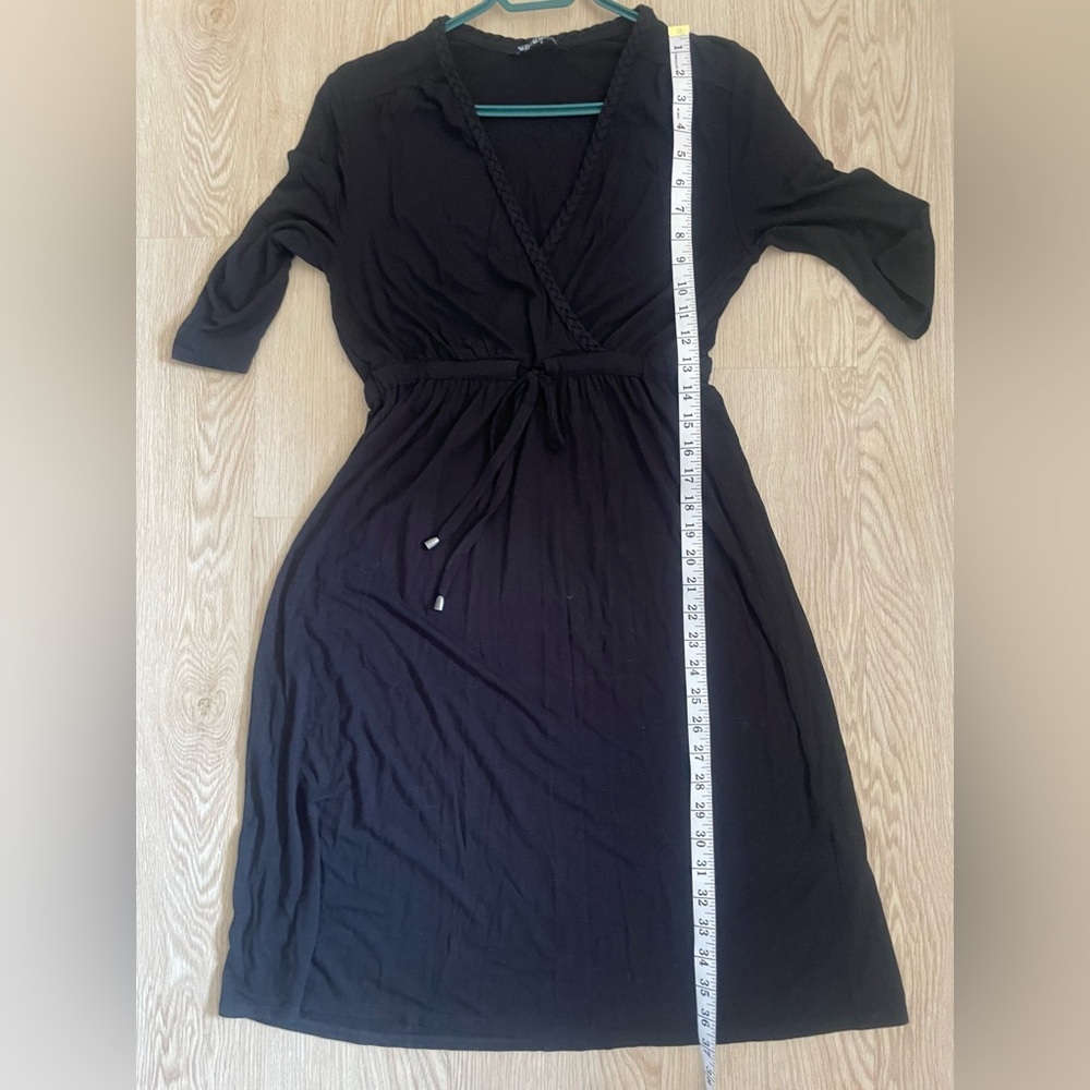 Witchy Faux Wrap Dress Small Braided V-Neck Soft Gothic Boho - Picture 10 of 14